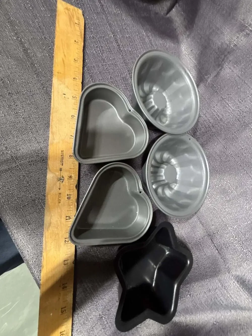 Mini Baking Pans Assorted Shapes Set of 5 Non-Stick